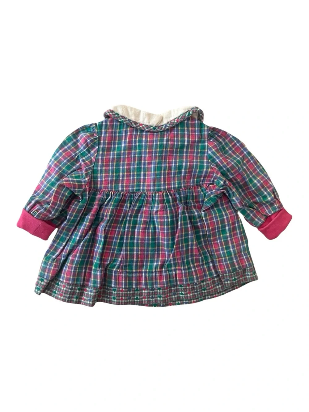 Vintage 90s Gymboree Plaid Top / Baby Dress